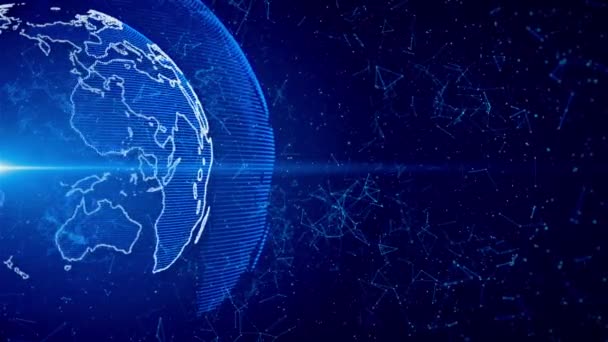 Dijital Bilgi Teknolojisi Ağı Veri Bağlantısı Siber Güvenlik Fütürist Dünya — Stok video