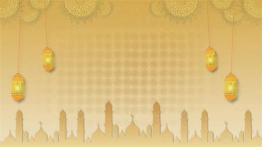 Şenlikli tebrik kartı Süslü Arap feneri, mum yakıyor, gece ışıldıyor, ışık saçıyor. Müslümanların kutsal ayı Ramazan Kareem 'e davetiye. Karanlık arka plan. Ramazan Kareem Bayramı Mübarek