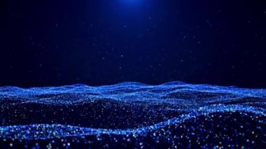 4K 3D dijital veri akış matrisi efekti arka planı. Teknolojik arka plan hareketi. Dark web bilim kurgu uçuşu. Teknolojik dijital uzay ışığı altında. Engelleme verilerinde yüksek teknoloji bilgi akışı.
