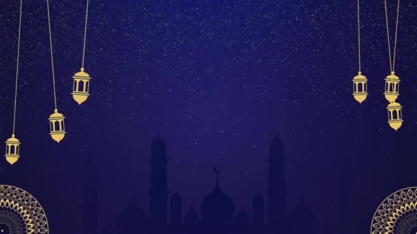 배경입니다 애니메이션 이슬람 배경입니다 아이드 라마단 받으세요 어두운 Eid 무바라크 — 비디오