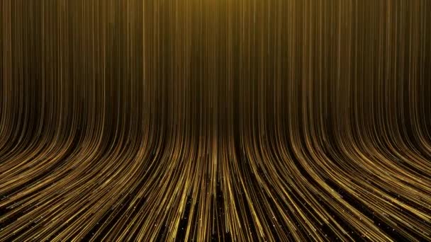 Golden Filling Particles Raising Сеть Подкладок Трейлер Фильму Награды Cinematic — стоковое видео
