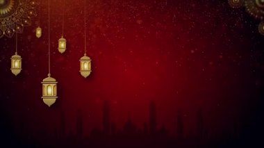 Şenlikli tebrik kartı Süslü Arap feneri, mum yakıyor, gece ışıldıyor, ışık saçıyor. Müslümanların kutsal ayı Ramazan Kareem 'e davetiye. Karanlık arka plan. Ramazan Kareem Bayramı Mübarek