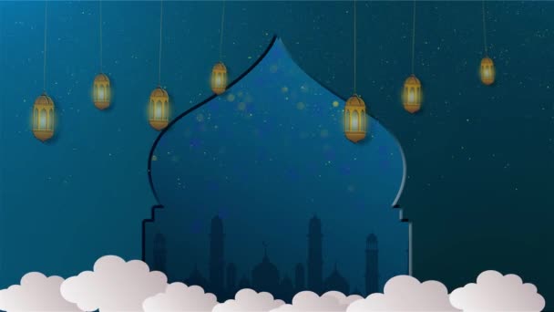 Arabisch Ramadan Kareem Islamische Arabische Traditionelle Laternen Sterne Hintergrund Festliche — Stockvideo