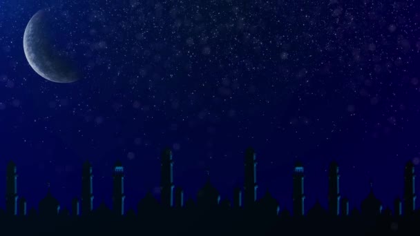 Sfondo Eid Adha Mubarak Lanterne Tradizionali Ramadan Islamica Particle Lighting — Video Stock