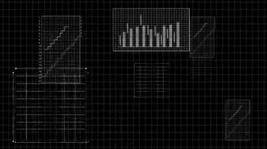 4K 3D soyut ağ ızgarası perspektif hareket grafik arkaplanı. Dijital teknoloji fütüristik siber uzay animasyon engelleme zinciri. sanal gerçeklik alanı verileri küresel ağ konseptini bağlar