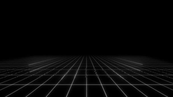 Abstract Technology Dark Background Random Dots Grid Data Tech Concept — Stock Video