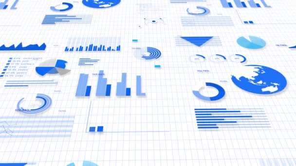 Futurisztikus Felhasználói Felület Hud Infografikai Elemek Grafikonok Grafikonok Térkép Háttér — Stock videók