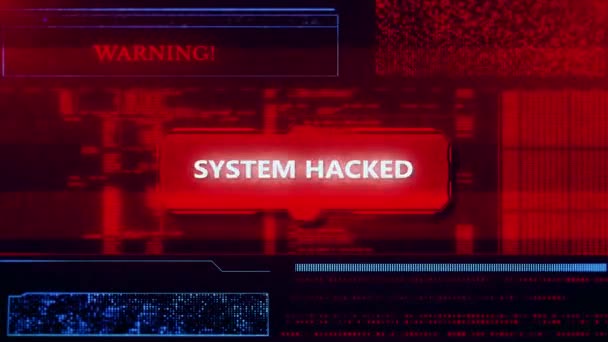 Система Взломала Оповещение Кибербезопасность Уязвимость Кибератаки Компьютерную Сеть Нарушение Данных — стоковое видео