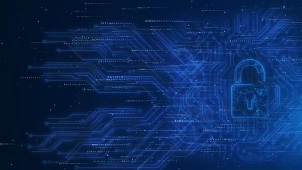 Sicurezza Informatica Privacy Proteggono Dati Icona Della Serratura Cyber Security — Video Stock