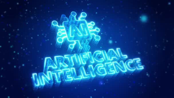 Intelligence Artificielle Technologie Numérique Écran Virtuel Hud Hologramme Tech Loop — Video