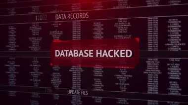 Veritabanı Cyber saldırı bilgisayar ağını, Virüs 'ü, casus yazılımı, kötü amaçlı yazılımı hackledi. Siber güvenlik siber suçları. Veri şifreleme ihlali, virüs, bilgi yasadışı bağlantı, dolandırıcılık, Darkweb, darknet