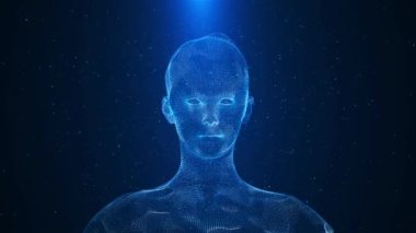 Yüz taraması biyometrik tıbbi araştırma ağı derin makine öğrenme sistemi. Yüz Tespit. Elektronik Yapay Zeka Gerçekliği Siber Güvenlikle Yüzleşir. Ai Tech, 4K Sanal gerçeklik