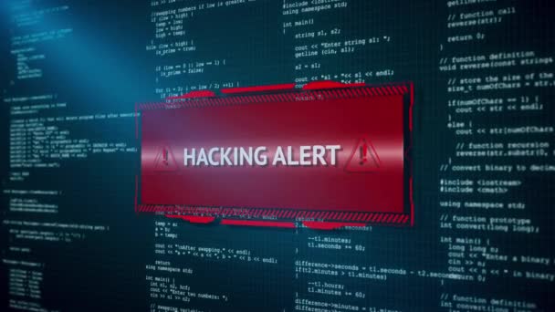 Hacker Attaque Security Alert Concept Cybersécurité Alerte Cybersécurité Login Mot — Video