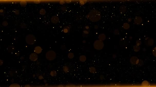 Futuristiskt Glittrande Rymden Gyllene Lyxiga Partiklar Abstrakt Bakgrund Lysande Flytande — Stockvideo