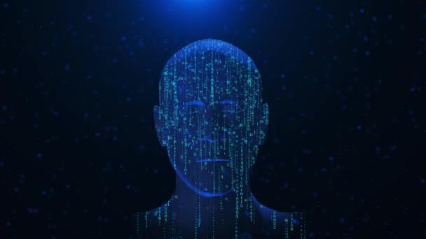 Kunstig Intelligens Menneskelig Ansikt Ansiktsgjenkjenning Biometrisk Medisinsk Forskning Konsept Store – stockvideo