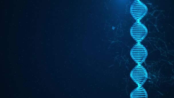 Abstrakt Animering Dna Molekylpartiklar Digitalt Dna Mänskligt Genom Medicinsk Forskning — Stockvideo
