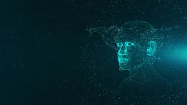 Digital Futuristic Artificial Intelligence Orang Orang Otak Deep Learning Konsep — Stok Video