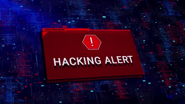 Sistema Hackeado Alerta Ciberseguridad Vulnerabilidad Ciberataque Cibernético Red Informática Violación — Vídeos de Stock