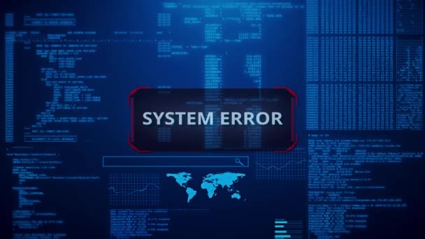 Systemfejl Virus Angreb Fejl Antonym Hacker Online Data Hacking Vpn – Stock-video