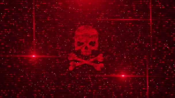 Cyber Crime Hacking Támadás Rendszer Meghackelte Kiberbiztonsági Tűzfal Számítógép Figyelmeztetés — Stock videók
