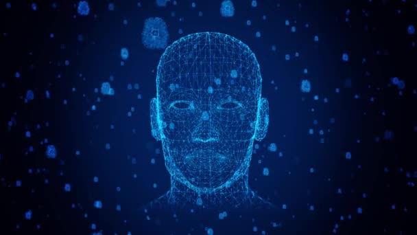 Futurystyczna Sztuczna Inteligencja Machine Learning Robot Człowieka Big Data Network — Wideo stockowe