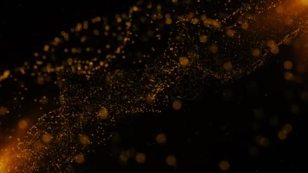 Золота Частинка Плаваючого Пилу Красива Абстрактна Анімація Фонового Руху Золота — стокове відео