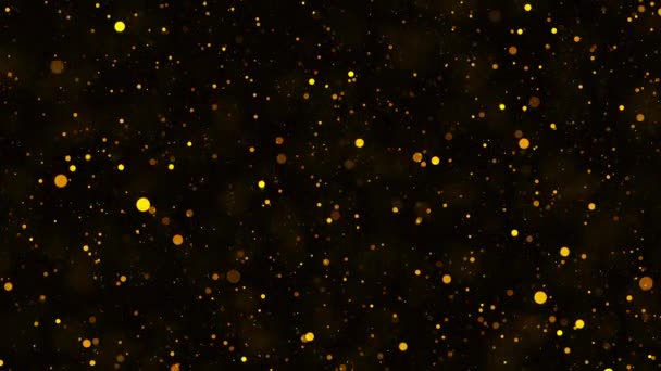 Abstract Glitter Luxury Particles Background Golden Shining Stars Dust Bokeh — Stock Video