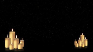 Mum yanıyor. Koyu bir mumun üzerinde yanan bir mum ve parlak karizma arka planı. Anma günü. Anma mumları yakıldı. Cenaze mumları. Mutlu Yıllar, Şenlik, Romantizm