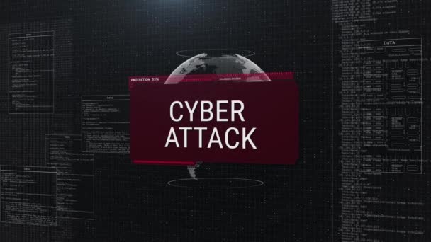 Cyber Attack Hacker Phishing Sistema Segurança Conceito Software Malicioso Vírus — Vídeo de Stock