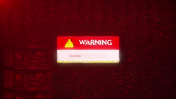 System Crash Hacking Attack Alert System Hacked Alert Cyber Attack — Vídeos de Stock