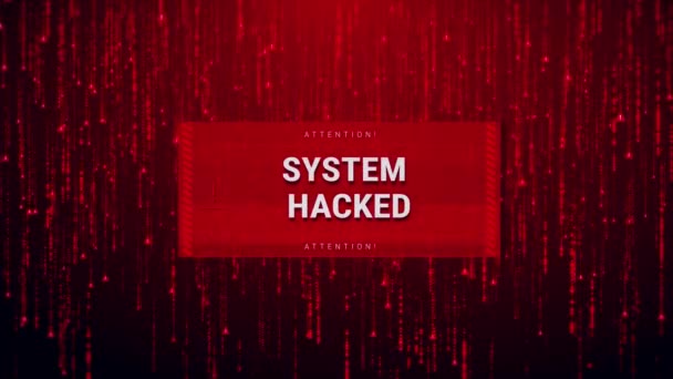 サイバー攻撃ハッカーフィッシングセキュリティシステムコンセプト悪意のあるソフトウェア サイバー犯罪 個人データのハッキング 警告アラート サイバー攻撃ネットワーク スパイウェアソフトウェア テクノロジーサイバーセキュリティ — ストック動画