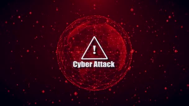 Sistema Informático Hackear Advertencia Concepto Red Informática Ataque Cibernético Software — Vídeo de stock