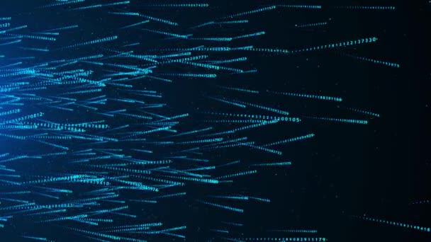 Dijital Matrix Dalgası Derin Sahne Arkası Siber Uzay Akışı Perspektifi — Stok video