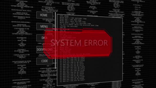 Systeem Gehackt Alarm Cyber Aanval Computernetwerk Cybersecurity Kwetsbaarheid Datalek Internet — Stockvideo