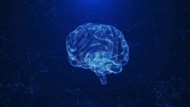 Dijital insan beyni. Beyin tarama teknolojisi konsepti. Düşünme, nöroşirürji teşhisi, dijital siber insan beyni, tıp bilimi, sağlık hizmeti anatomisi. Küresel tıp bilimi. derin öğrenme,