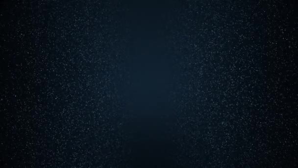 Bokeh Luxo Azul Flutuando Partículas Purpurina Poeira Fundo Preto Luxo — Vídeo de Stock