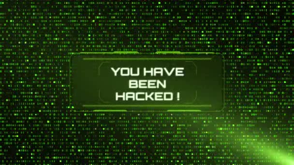 Sistema Hackeado Alerta Ciberseguridad Vulnerabilidad Ciberataque Cibernético Red Informática Violación — Vídeo de stock