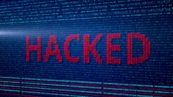 System Crash Hacking Attack Alert System Hacked Alert Cyber Attack — Vídeo de stock