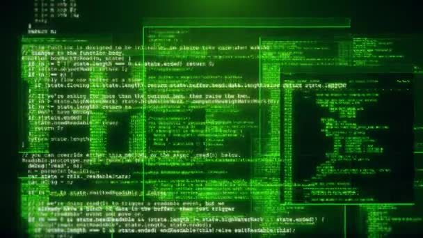 デジタルプログラミングは 物事のトレンドのビッグデータインターネットを機能します サイバースペースのサイバーコードを コーディングしています ハッキング情報ネットワーク科学セキュリティソフトウェア技術 サイバー犯罪 サイバー攻撃 ダークウェブ — ストック動画