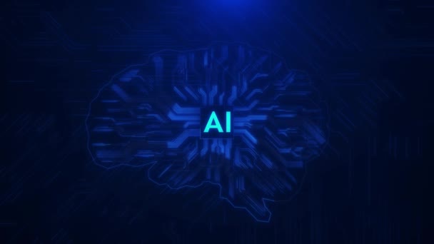 Sztuczna Inteligencja Big Data Górnictwo Głębokie Uczenie Komputer Kwantowy Innowacje — Wideo stockowe