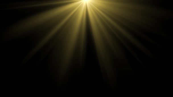 Lichtstralen Animatie Schijn Zon Effect Zwart Scherm Glitter Glanzend Helder — Stockvideo