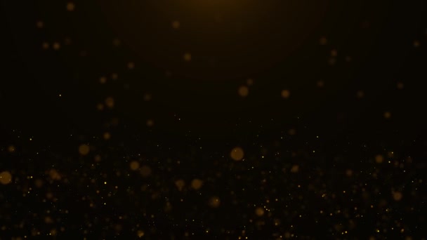 Περίληψη Glitter Luxury Particles Background Golden Stars Dust Bokeh Glitter — Αρχείο Βίντεο