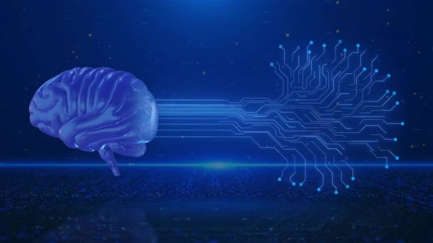 Yapay Zeka Dijital Beyin Derin Veri Öğrenen Bilgisayar Makinesi Internetteki — Stok video