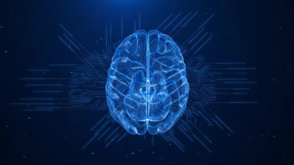 Inteligencia Artificial Cerebro Digital Matriz Flujo Big Data Ordenador Aprendizaje — Vídeo de stock