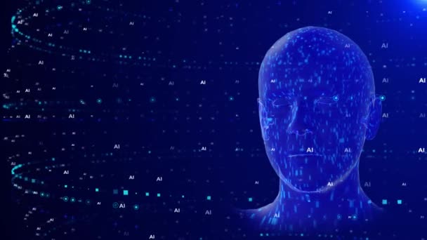 Inteligência Artificial Rosto Humano Reconhecimento Facial Conceito Biométrico Pesquisa Médica — Vídeo de Stock