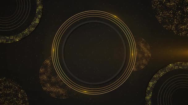 Luxuoso Fibra Óptica Partícula Dourada Luz Movendo Fundo Espaço Cerimônia — Vídeo de Stock