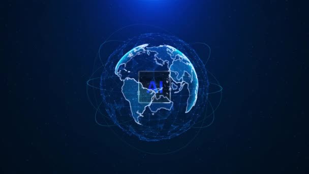 バーチャル惑星地球の粒子線 クラウドネットワーク接続ビッグデータ 技術の背景について 4Kイノベーション未来メタテクノロジー インターネットネットワーク アイビッグデータ Iotサイエンスグローバルビジネス 世界的 — ストック動画