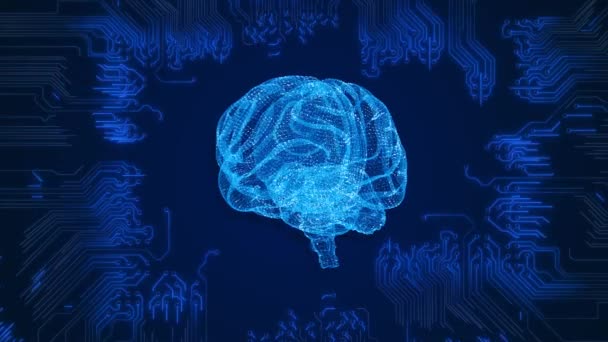 Kunstig Intelligens Skaper Abstrakt Konsept Cyber Teknologi Maskinlæring Robot Hjerne – stockvideo