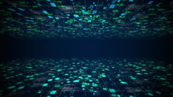 Abstrakte Technologie Futuristische Cyberspace Daten Hallo Tech Animation Virtuellen Weltraums — Stockvideo