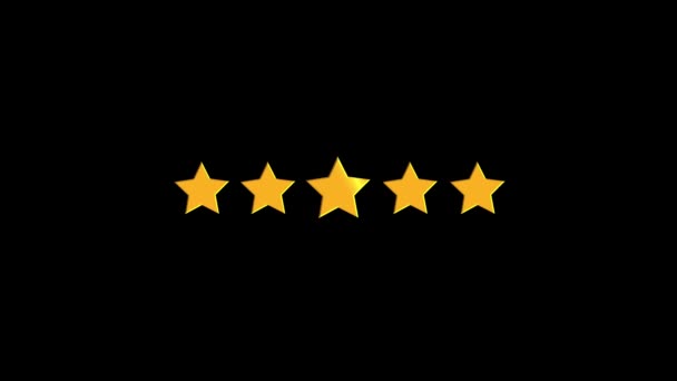 透明な背景に関する5つの星の評価 アニメーション 製品品質 フィードバック 顧客レビュー レビューサービス 顧客満足 スコア テクノロジービジネス ユーザビリティ評価 — ストック動画